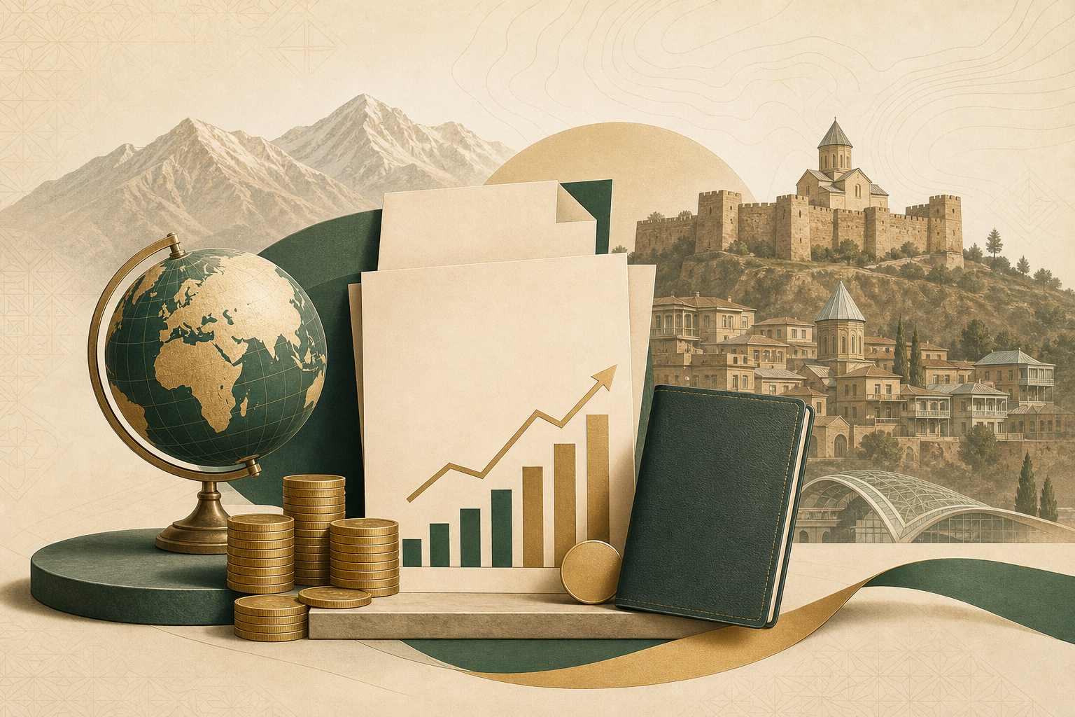 Georgia (Country) Tax Guide: 1% Small Business and Territorial System - editorial illustration