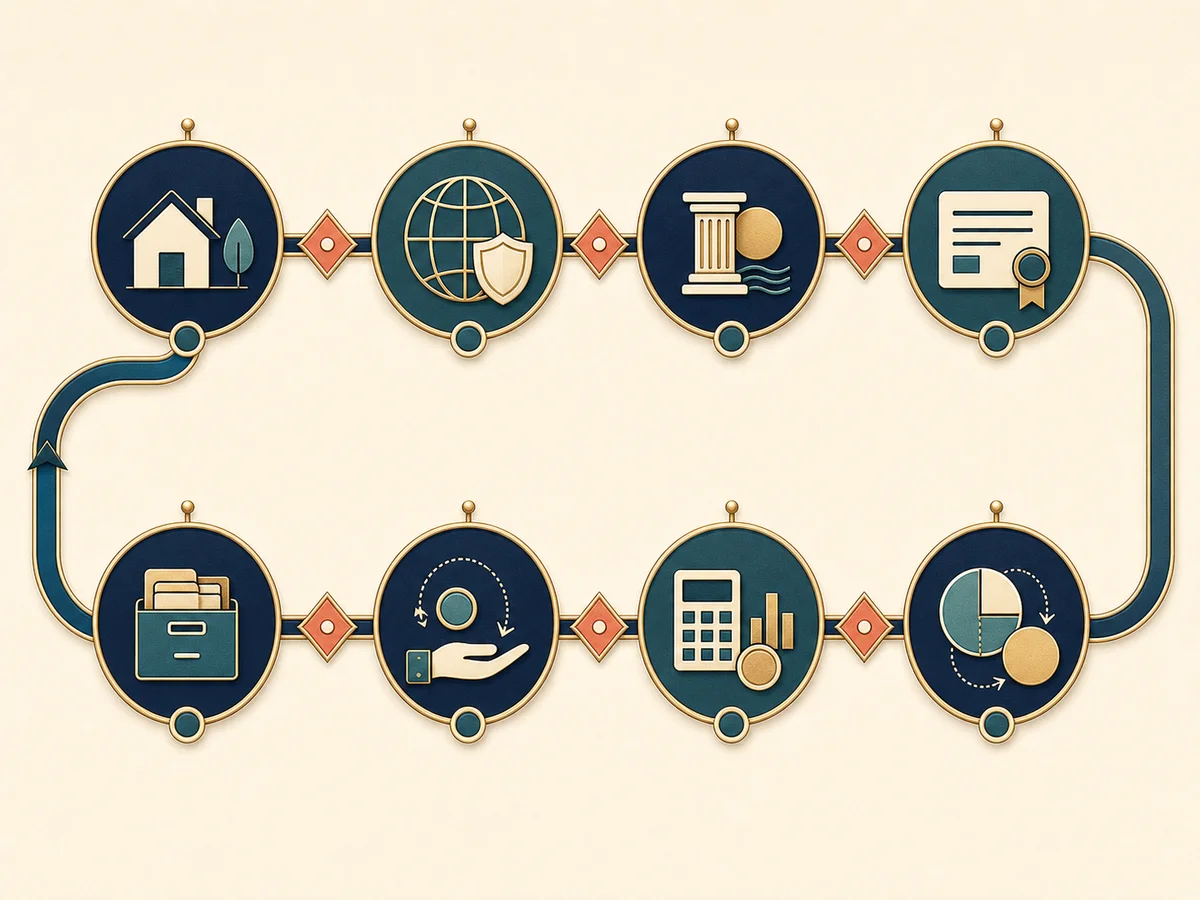 Eight-step flow for analysing a pension payment across two countries
